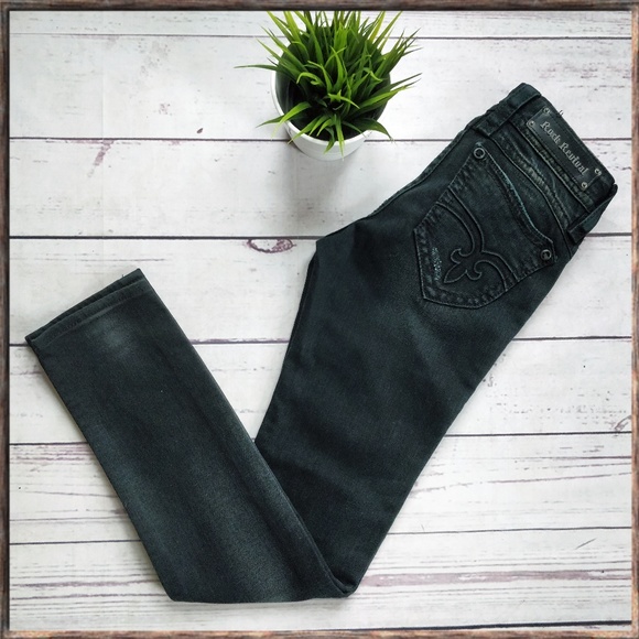 Rock Revival Denim - ROCK REVIVAL Amy Skinny Black Distressed Jeans 28